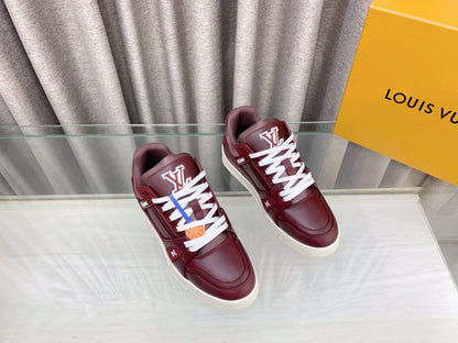 LOUIS VUITTON LV MAXI TRAINER IN GARNET RED CALFSKIN