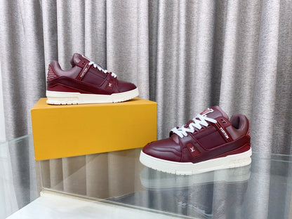 LOUIS VUITTON LV MAXI TRAINER IN GARNET RED CALFSKIN