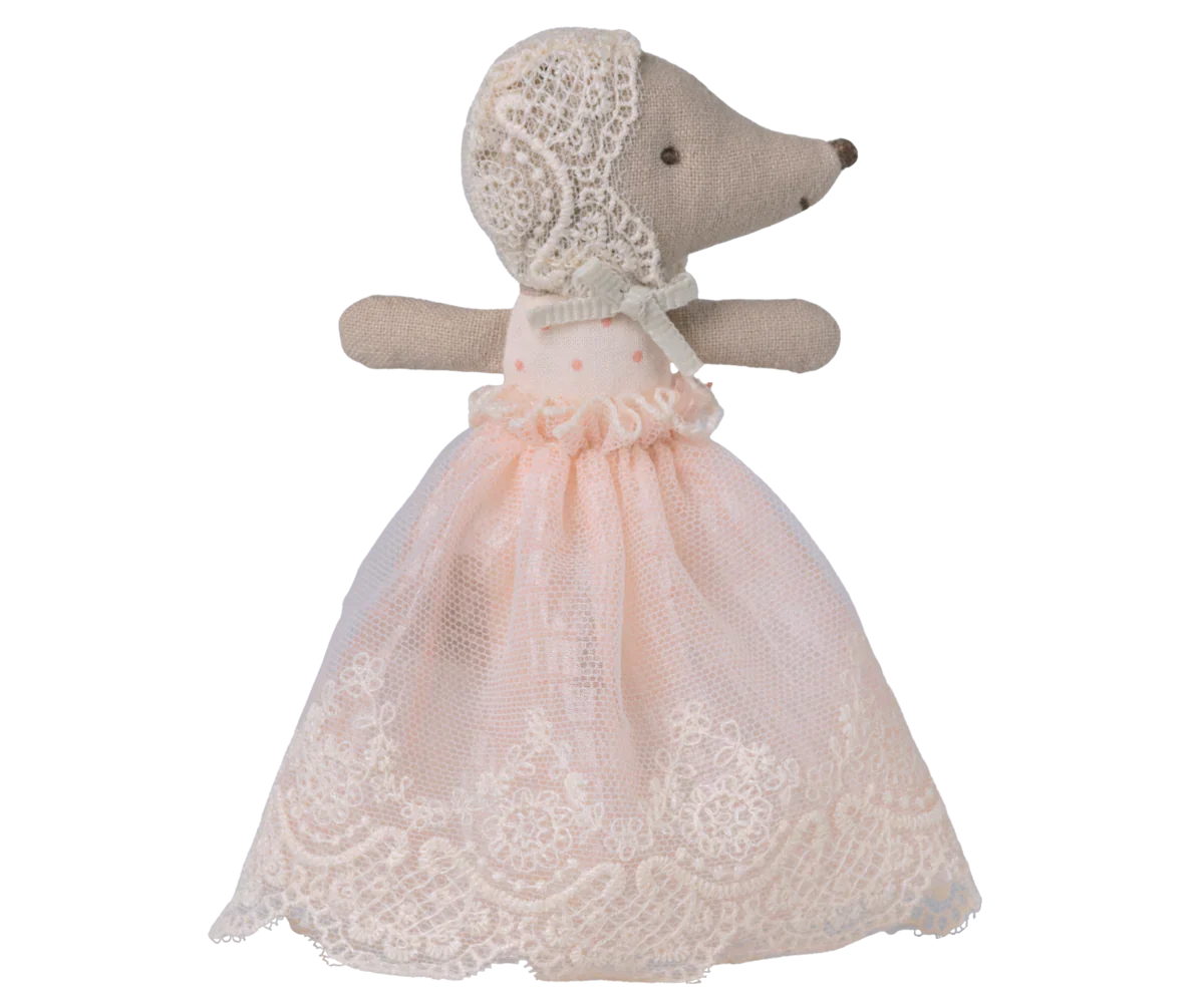 Maileg Baby mouse in gown - powder PRE-ORDER