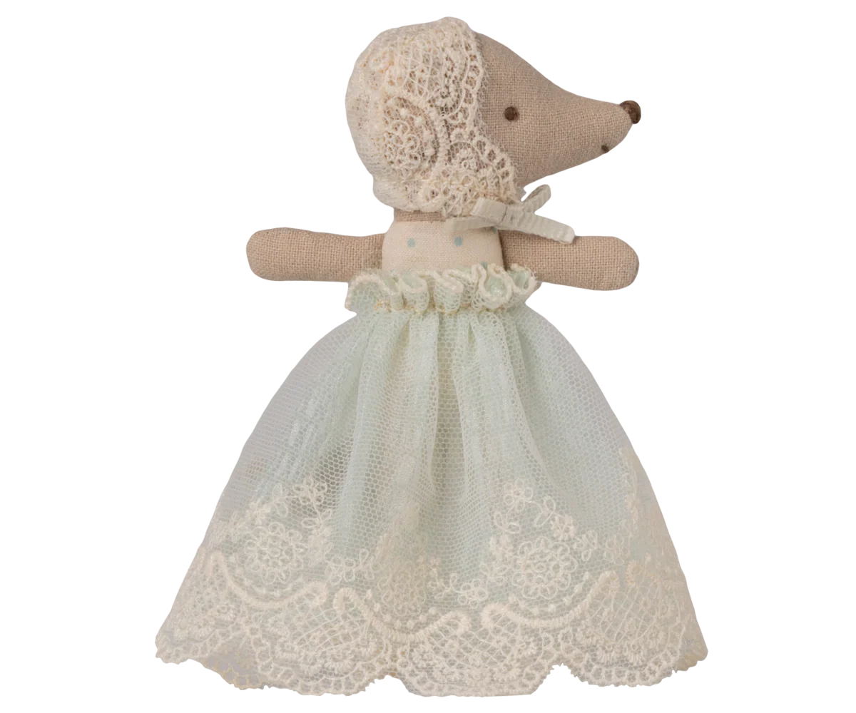 Maileg Baby mouse in gown - mint PRE-ORDER
