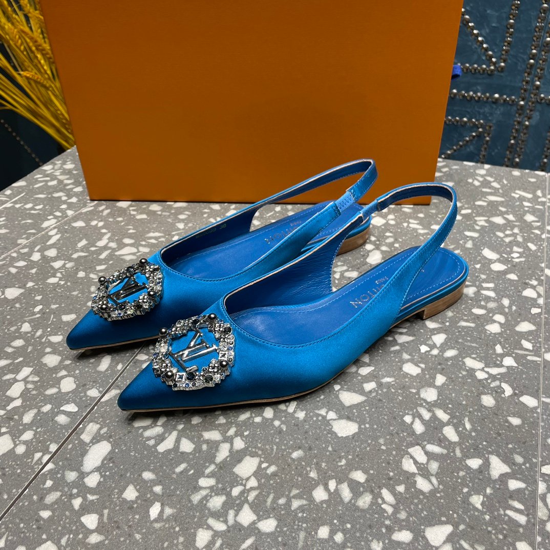 LOUIS VUITTON LV MET SLINGBACK BALLERINA BLUE