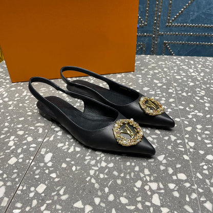 LOUIS VUITTON LV MET SLINGBACK BALLERINA BLACK