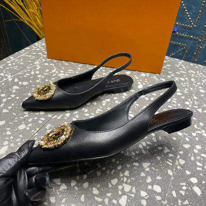LOUIS VUITTON LV MET SLINGBACK BALLERINA BLACK