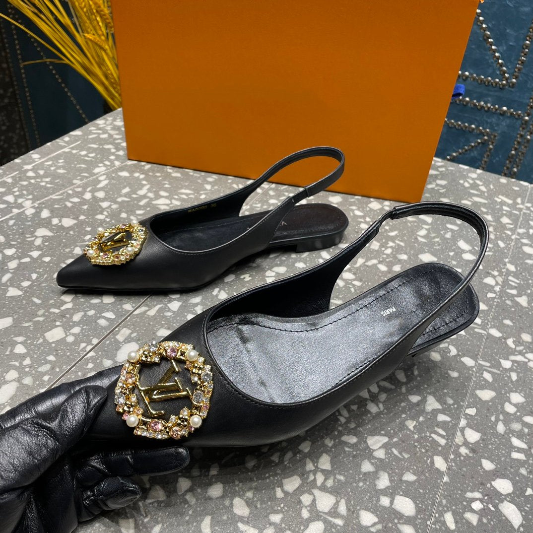 LOUIS VUITTON LV MET SLINGBACK BALLERINA BLACK