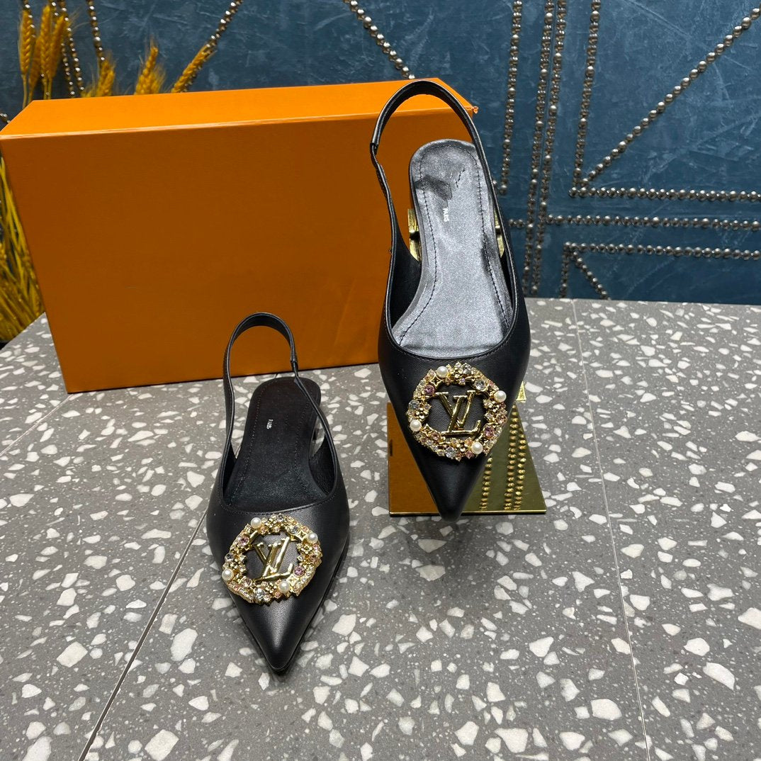 LOUIS VUITTON LV MET SLINGBACK BALLERINA BLACK