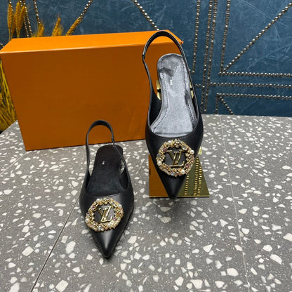 LOUIS VUITTON LV MET SLINGBACK BALLERINA BLACK