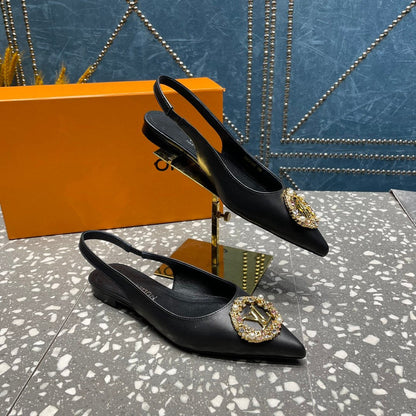 LOUIS VUITTON LV MET SLINGBACK BALLERINA BLACK