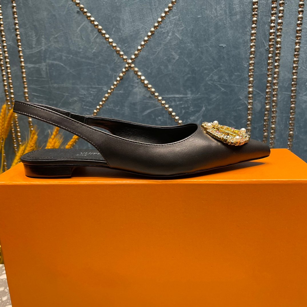 LOUIS VUITTON LV MET SLINGBACK BALLERINA BLACK