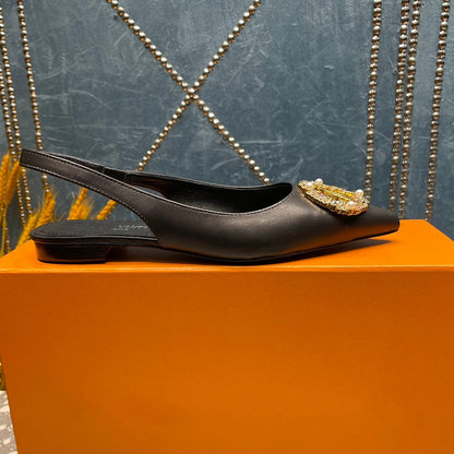 LOUIS VUITTON LV MET SLINGBACK BALLERINA BLACK