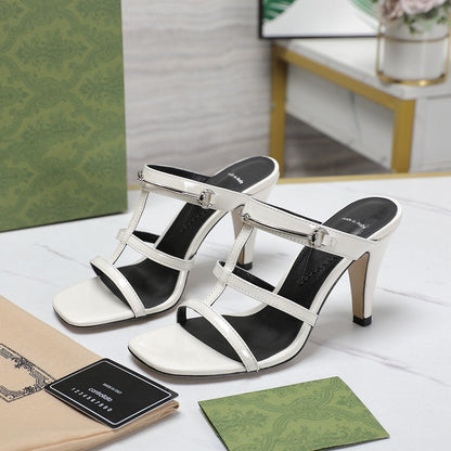 GUCCI SLIM HORSEBIT SLIDE SANDAL WHITE