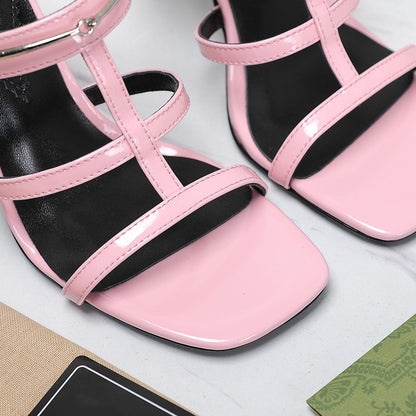 GUCCI SLIM HORSEBIT SLIDE SANDAL PINK