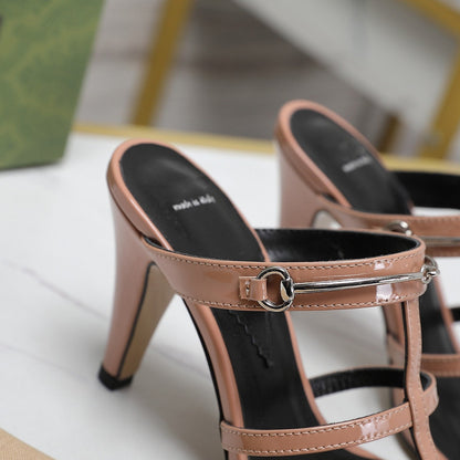 GUCCI SLIM HORSEBIT SLIDE SANDAL PALE BROWN