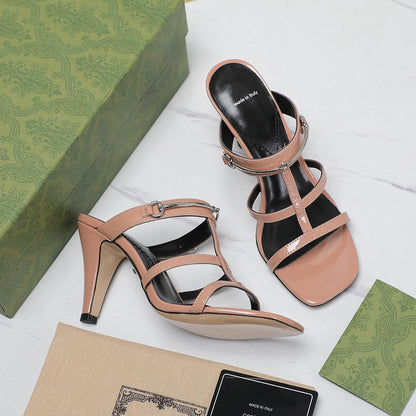 GUCCI SLIM HORSEBIT SLIDE SANDAL PALE BROWN