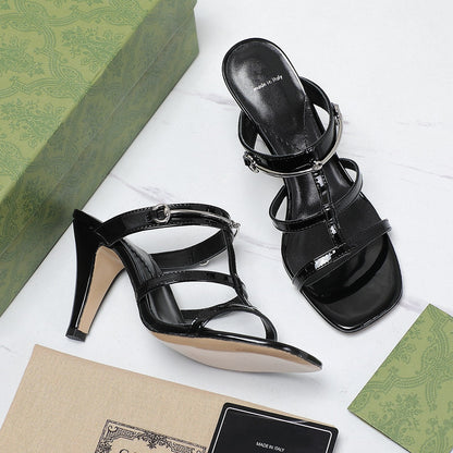 GUCCI SLIM HORSEBIT SLIDE SANDAL BLACK