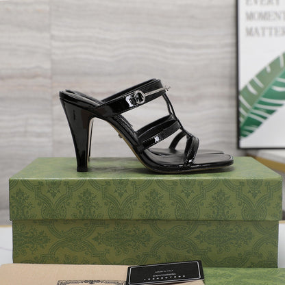 GUCCI SLIM HORSEBIT SLIDE SANDAL BLACK