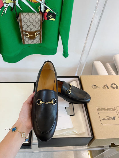 GUCCI LOAFERS MULES BLACK BROWN SOLE