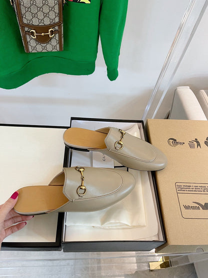 GUCCI SLIPPER MULES BEIGE
