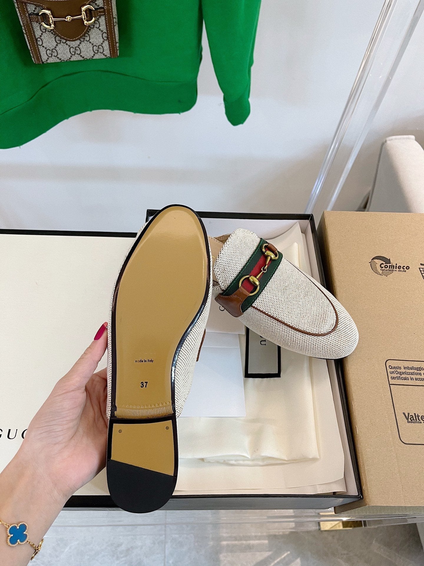 GUCCI SLIPPER PRINCETOWN RED WHITE