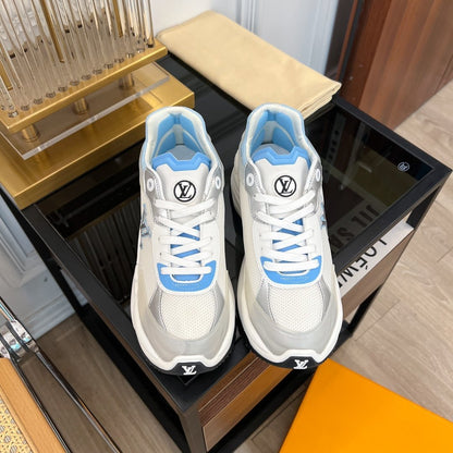 LOUIS VUITTON LV RUN 55 SNEAKER WHITE BLUE