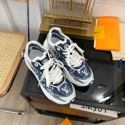 LOUIS VUITTON LV RUN 55 SNEAKER DARK BLUE