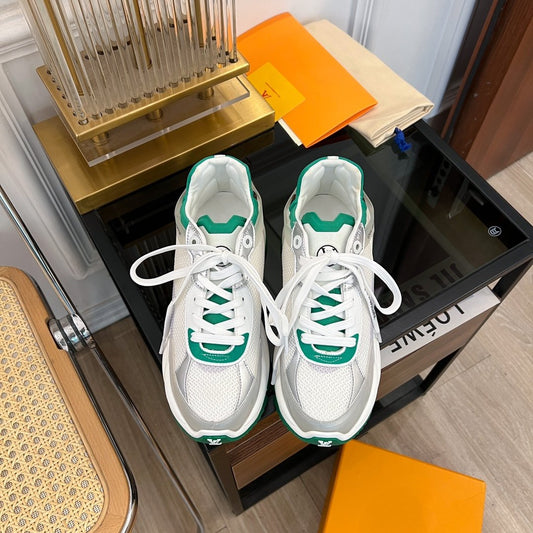 LOUIS VUITTON LV RUN 55 SNEAKER WHITE GREEN