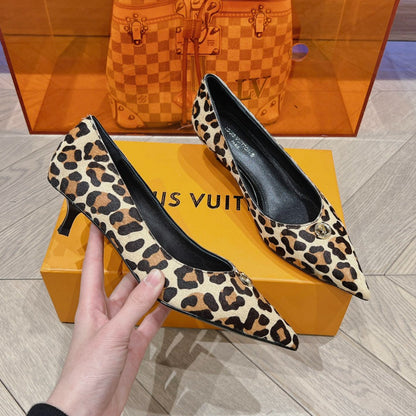 LOUIS VUITTON LV SINGLE LOW HEEL PUMP YELLOW LEOPARD