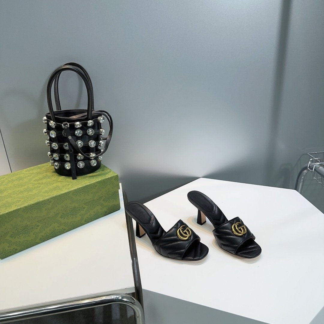 GUCCI SANDALS HIGH-HEELED BLACK