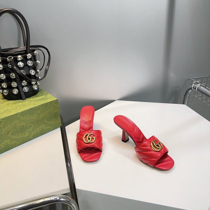 GUCCI SANDALS HIGH-HEELED RED
