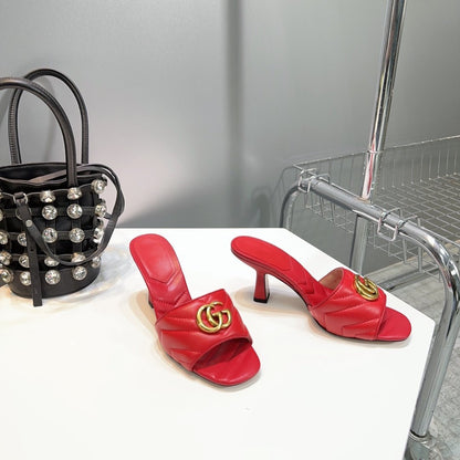 GUCCI SANDALS HIGH-HEELED RED