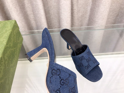 GUCCI HIGH-HEELED SANDALS WITH DOUBLE G EMBELLISHMENTS