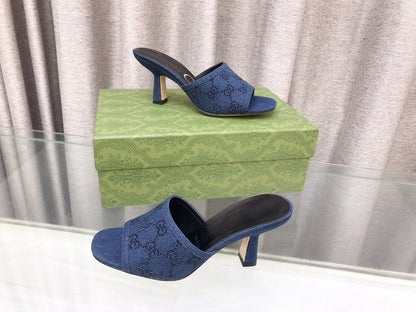 GUCCI HIGH-HEELED SANDALS WITH DOUBLE G EMBELLISHMENTS