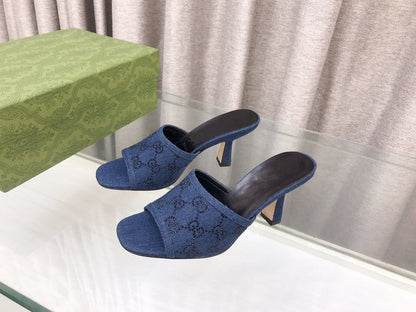 GUCCI HIGH-HEELED SANDALS WITH DOUBLE G EMBELLISHMENTS