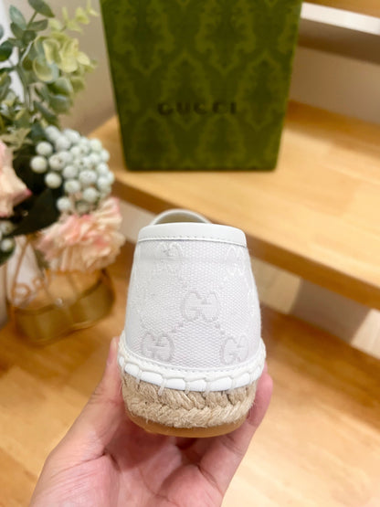 GUCCI WOMEN'S ESPADRILLE WITH HORSEBIT IN WHITE CANVAS