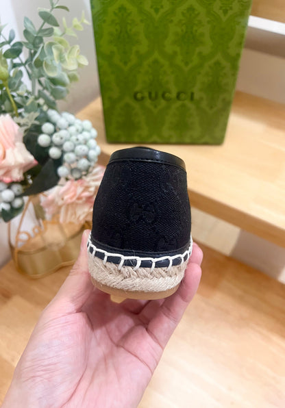 GUCCI WOMEN'S ESPADRILLE WITH HORSEBIT IN BLACK CANVAS