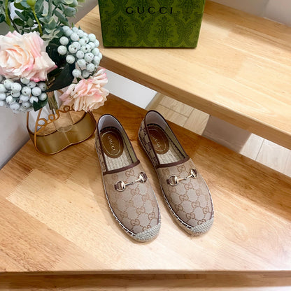 GUCCI WOMEN'S ESPADRILLE WITH HORSEBIT IN BEIGE CANVAS