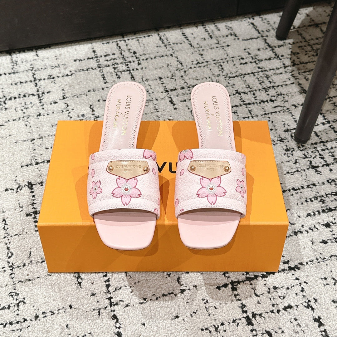 LOUIS VUITTON LV CHERRY HIGH HEELS 25S 55 MM IN LIGHT PINK CALFSKIN STYLE 1