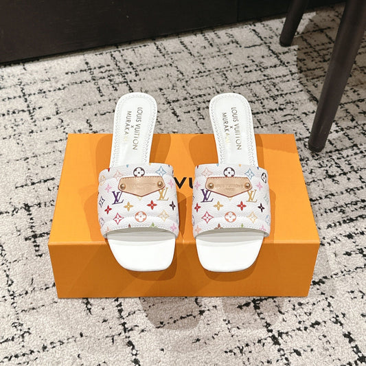 LOUIS VUITTON LV CHERRY HIGH HEELS 25S 55 MM IN WHITE CALFSKIN STYLE 13