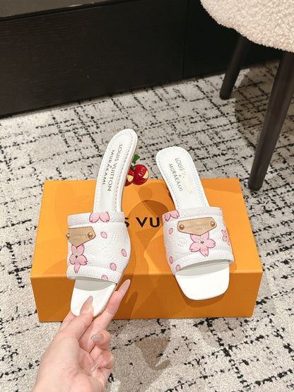 LOUIS VUITTON LV CHERRY HIGH HEELS 25S 55 MM IN WHITE CALFSKIN STYLE 3