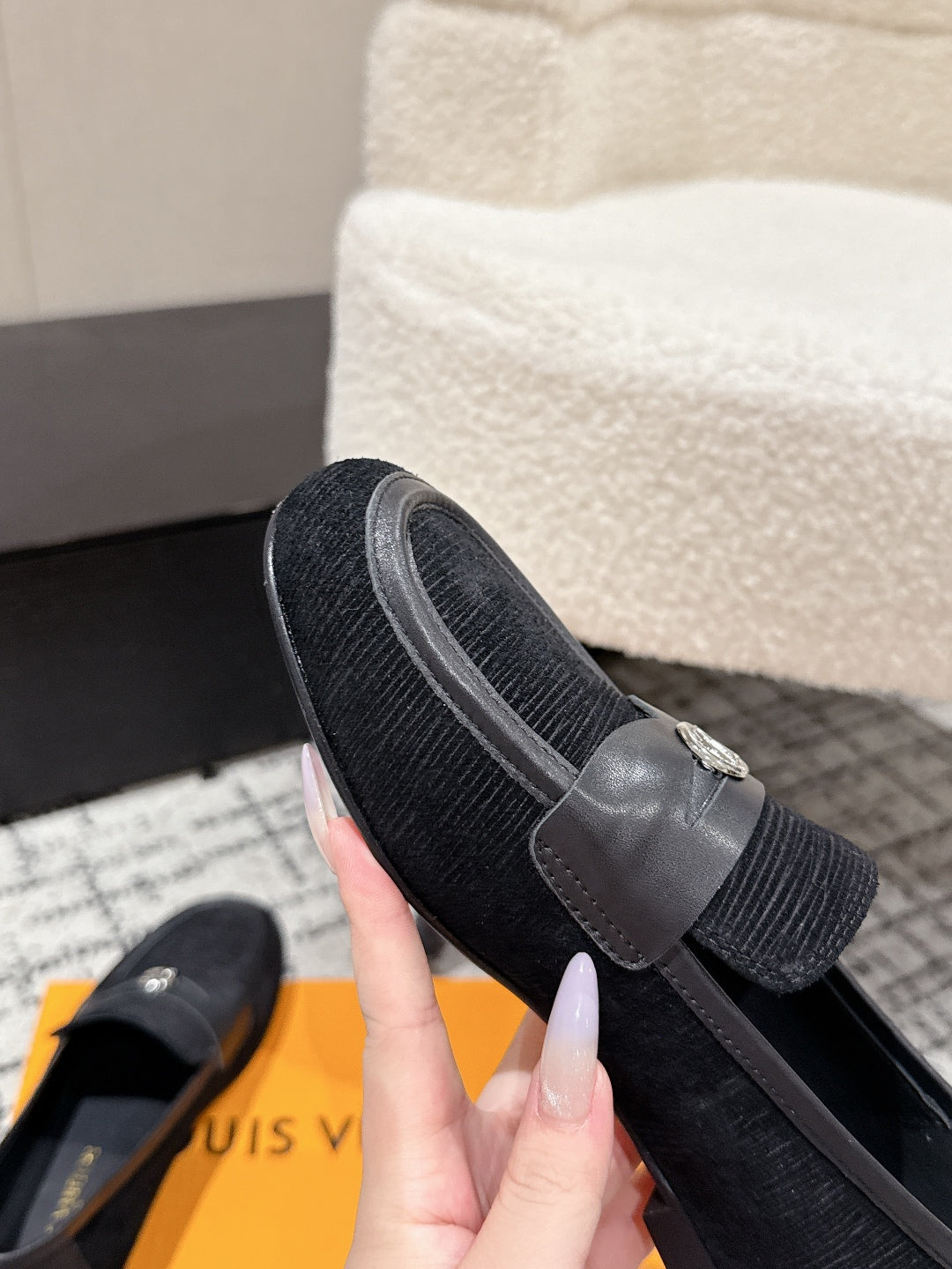 LOUIS VUITTON LV LOAFER 25S IN BLACK SUEDE AND CALFSKIN