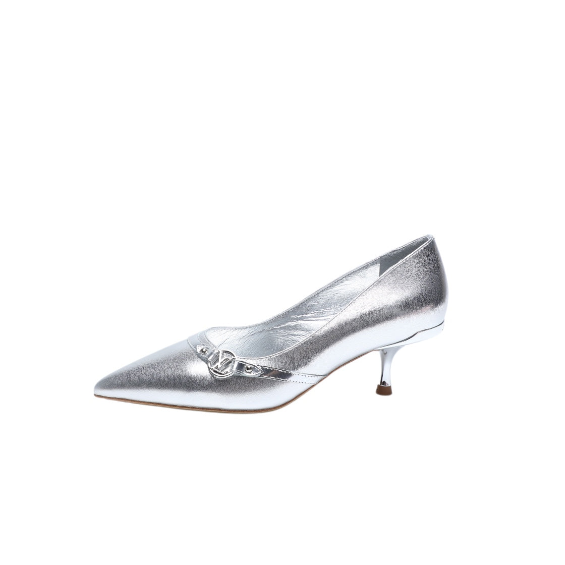 LOUIS VUITTON 6AM HIGH HEELS 55 MM IN SILVER LAMBSKIN