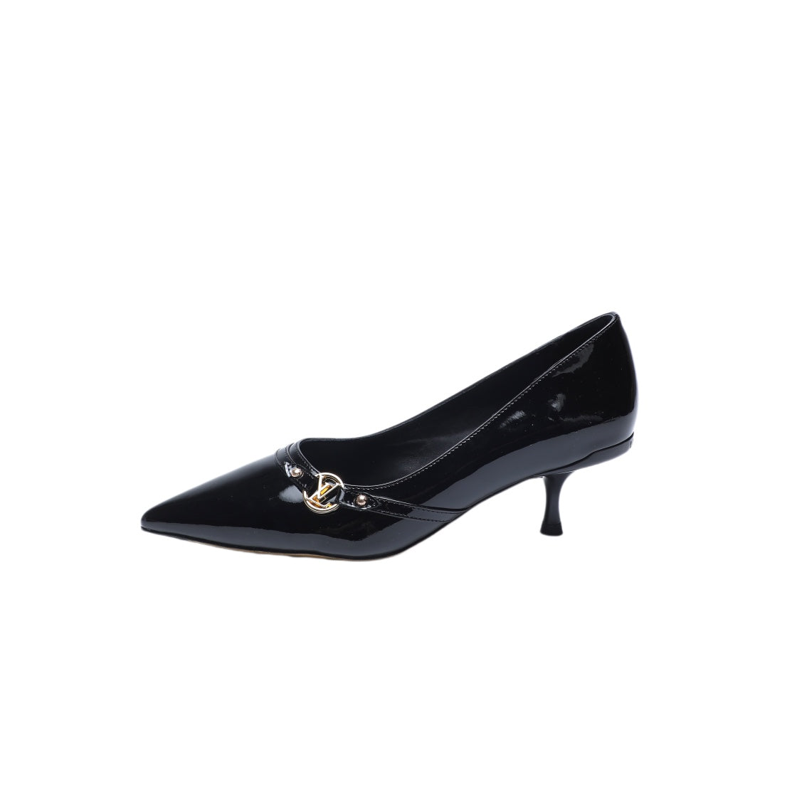 LOUIS VUITTON 6AM HIGH HEELS 55 MM IN BLACK PATENT LAMBSKIN