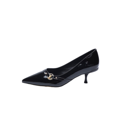 LOUIS VUITTON 6AM HIGH HEELS 55 MM IN BLACK PATENT LAMBSKIN