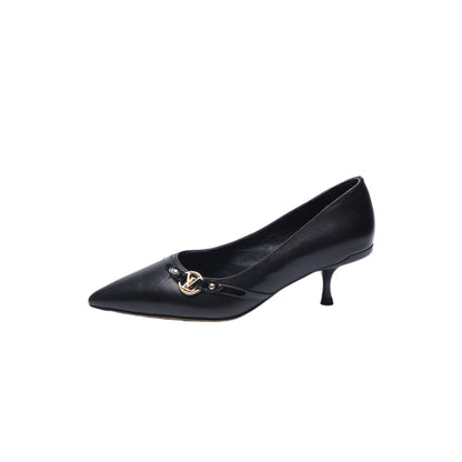 LOUIS VUITTON 6AM HIGH HEELS 55 MM IN BLACK LAMBSKIN