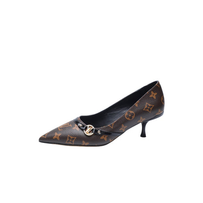 LOUIS VUITTON 6AM HIGH HEELS 55 MM IN CHOCOLATE BROWN MONOGRAM LAMBSKIN