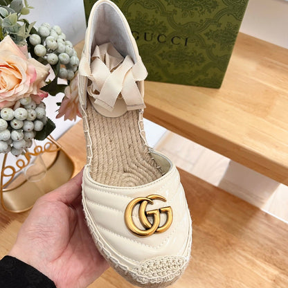 GUCCI Crochet platform Espadrilles White