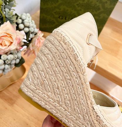 GUCCI Crochet platform Espadrilles White