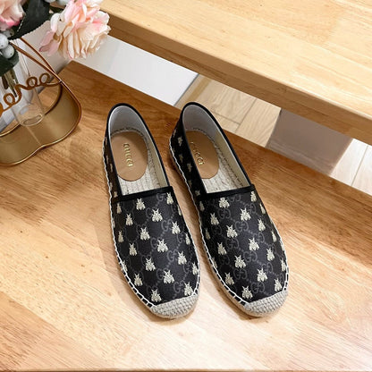 GUCCI Supreme Flat Shoes Black Caro