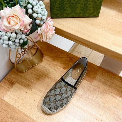 GUCCI Supreme Flat Shoes Brown Caro