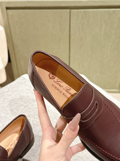 LP LOAFERS 25S IN BURGUNDY BROWN LAMBSKIN