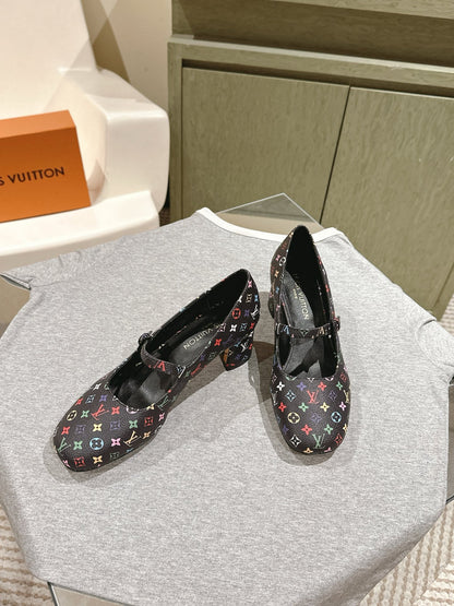 LOUIS VUITTON SWING HIGH MARY JANE 55 MM IN BLACK MONOGRAM CALFSKIN
